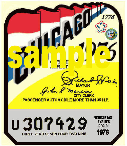 (image for) 1976 Tax Inspection sticker CHICAGO
